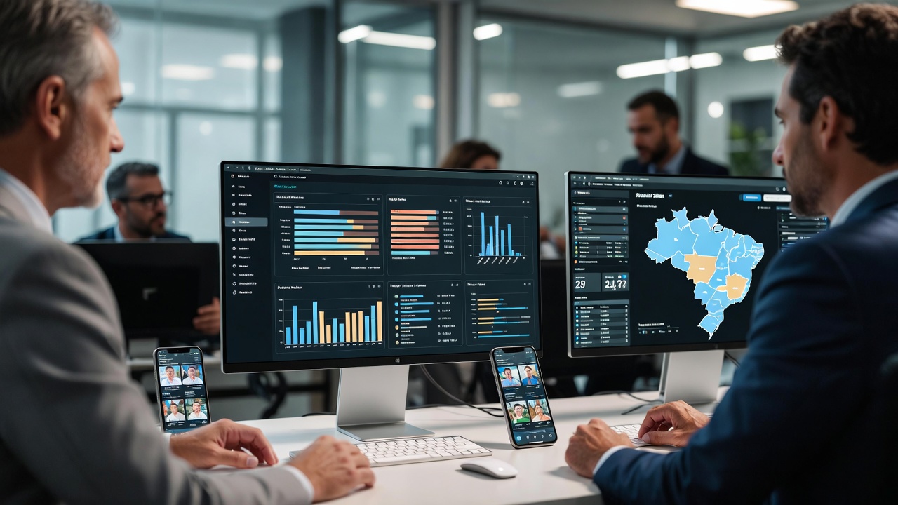 Graficos de Big Data no Marketing Politico Digital analisando a conversao e captacao de audiencias no painel eleitoral.
