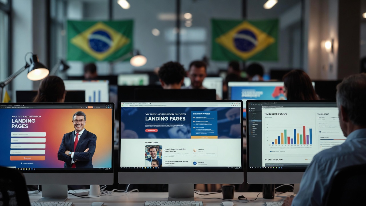 Analista de UX na politica testando A/B a taxa de conversao de um formulário digital e eleitores mobile.