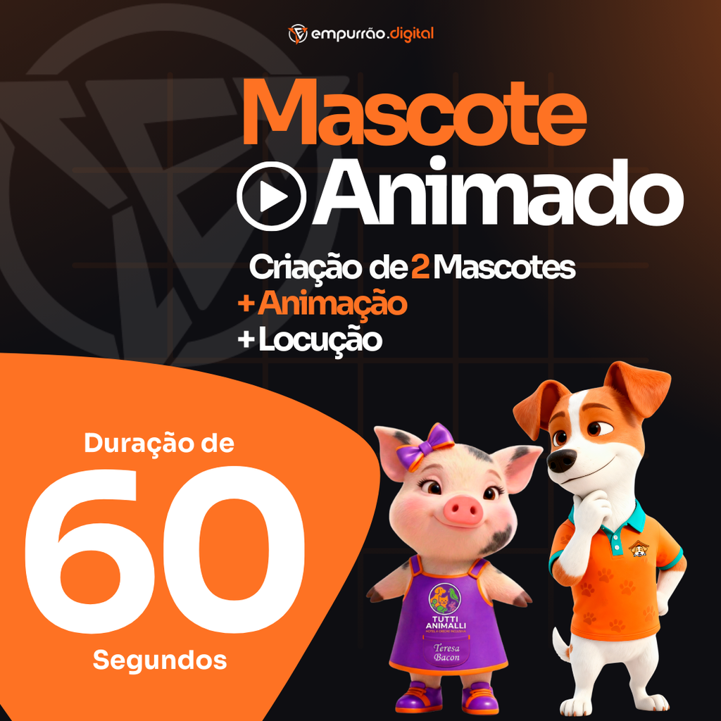 Animação de Mascote (2 Personagens) 60s + Locução